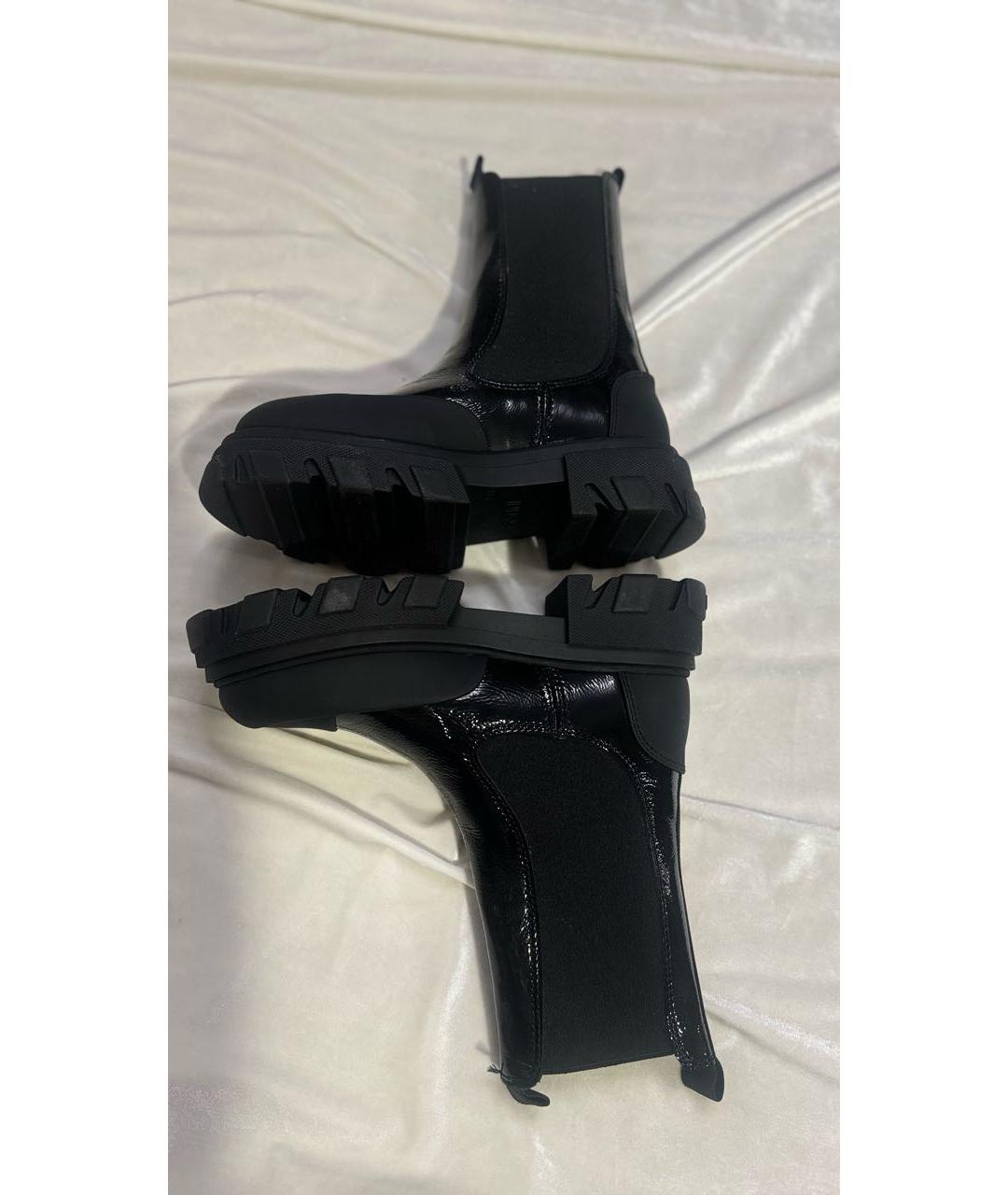 GANNI Черные ботинки из лакированной кожи, фото 7