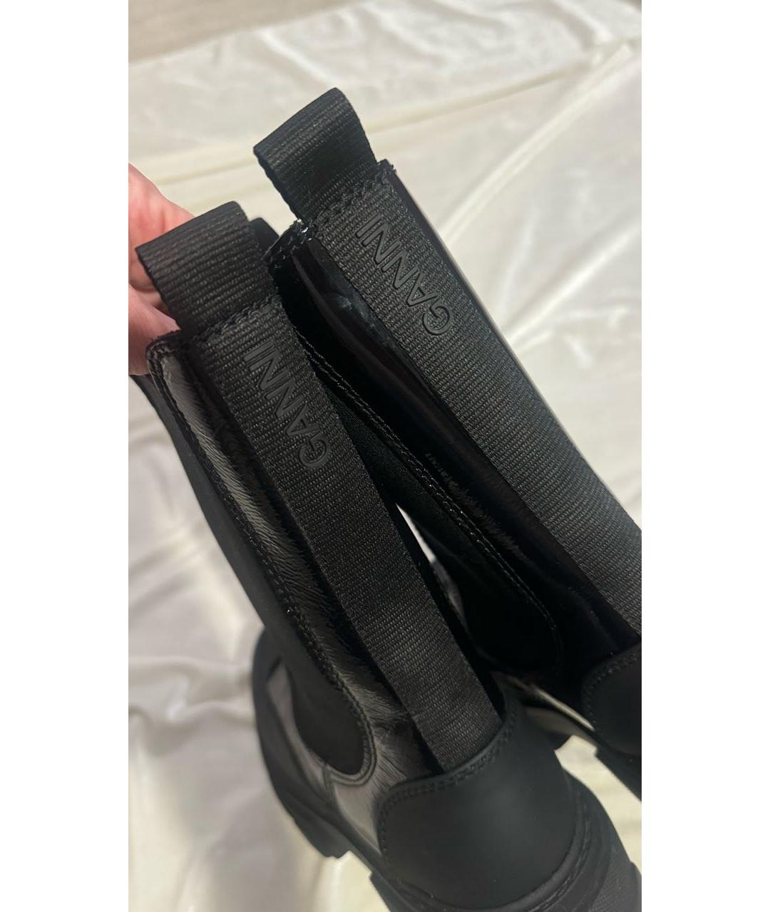 GANNI Черные ботинки из лакированной кожи, фото 8