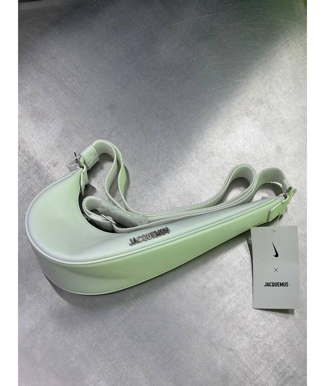 JACQUEMUS Белая кожаная сумка с короткими ручками, фото 5