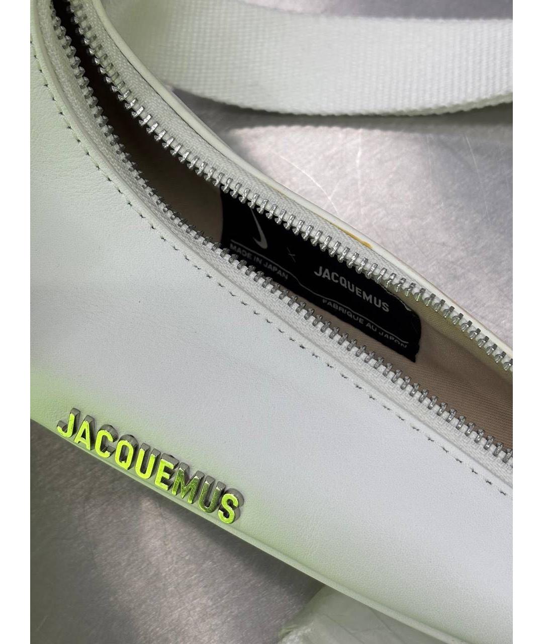 JACQUEMUS Белая кожаная сумка с короткими ручками, фото 4