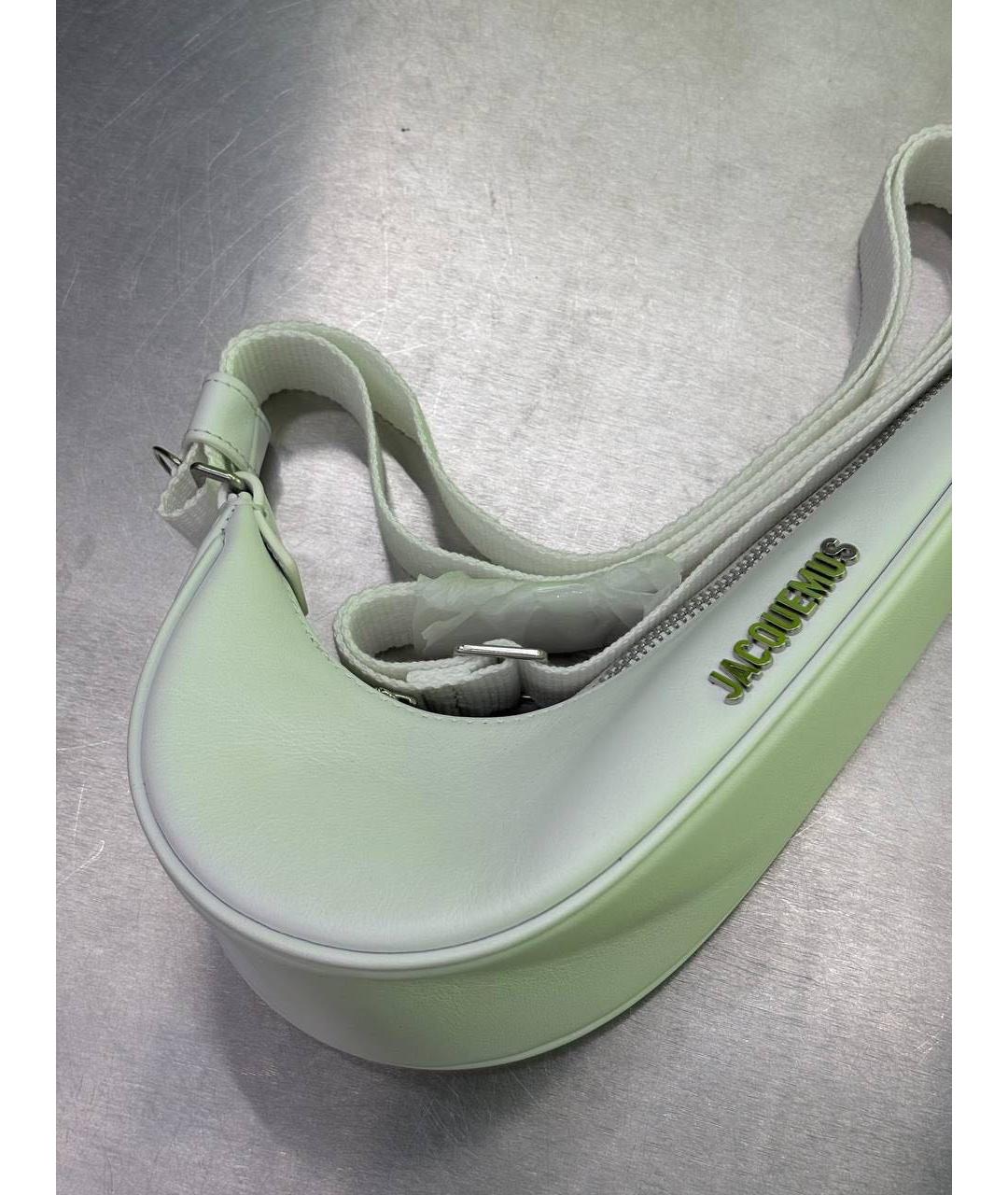 JACQUEMUS Белая кожаная сумка с короткими ручками, фото 2