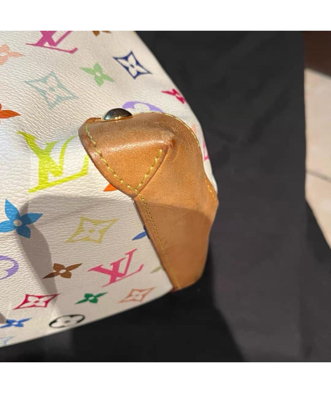 LOUIS VUITTON Белая кожаная сумка с короткими ручками, фото 7