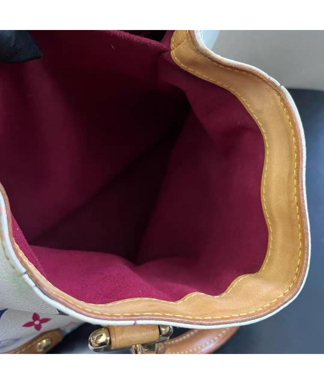 LOUIS VUITTON Белая кожаная сумка с короткими ручками, фото 8