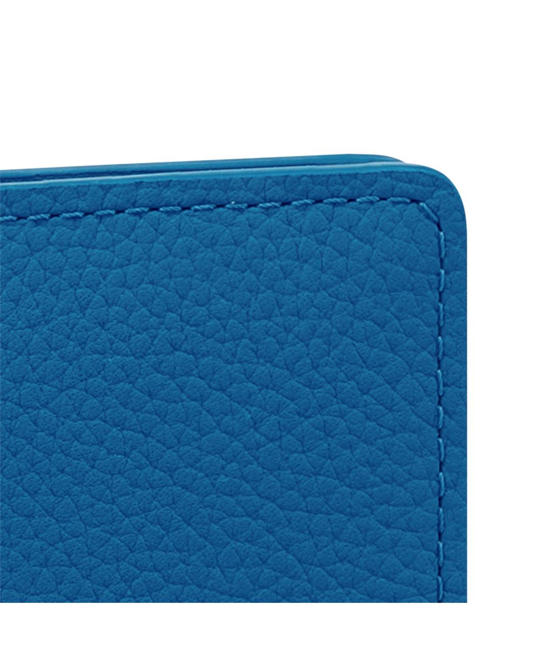 LOUIS VUITTON Синий кожаный кошелек, фото 5