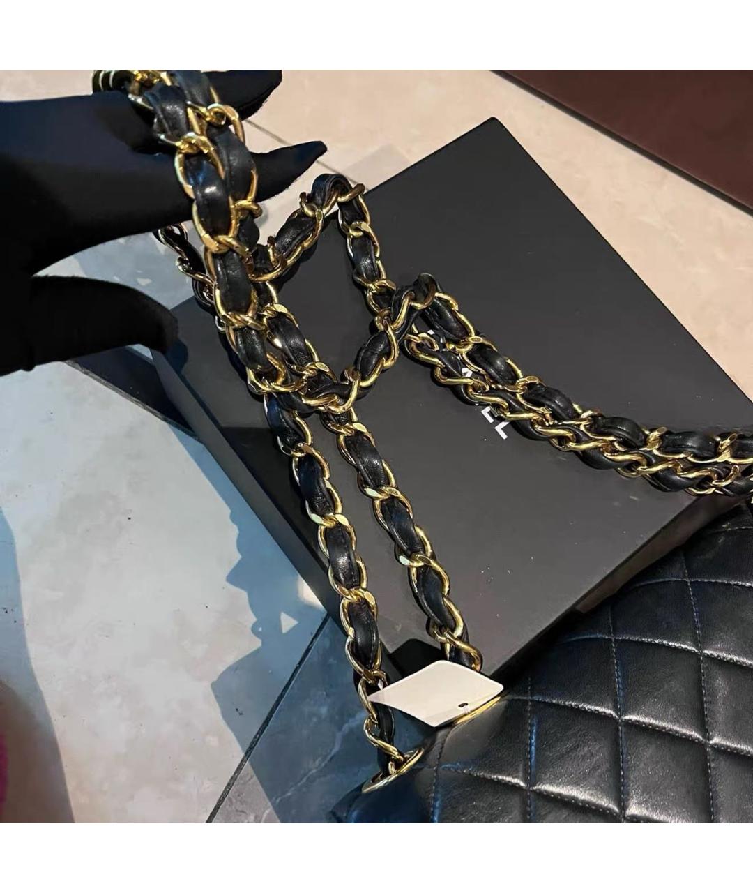CHANEL Черная кожаная сумка через плечо, фото 6