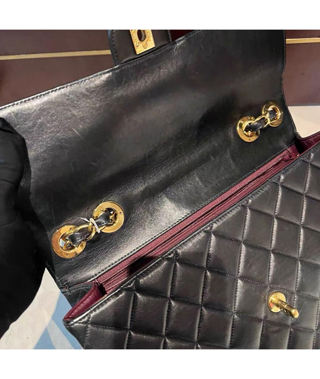 CHANEL Черная кожаная сумка через плечо, фото 8