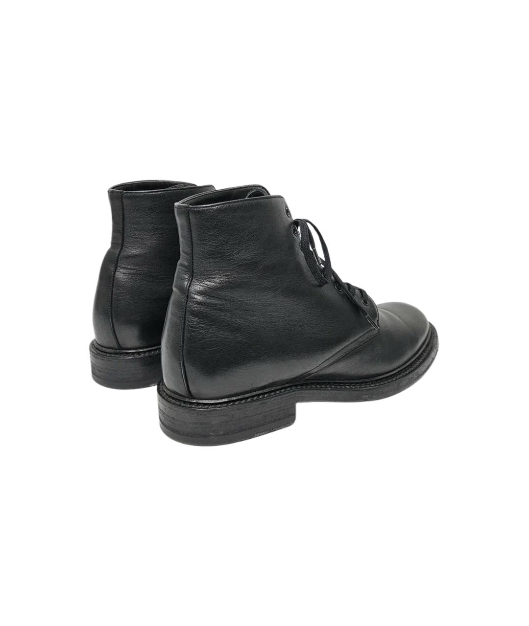 SAINT LAURENT Черные кожаные ботинки, фото 4