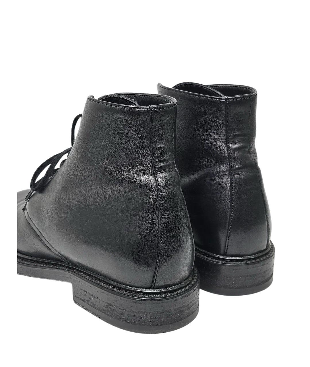 SAINT LAURENT Черные кожаные ботинки, фото 3