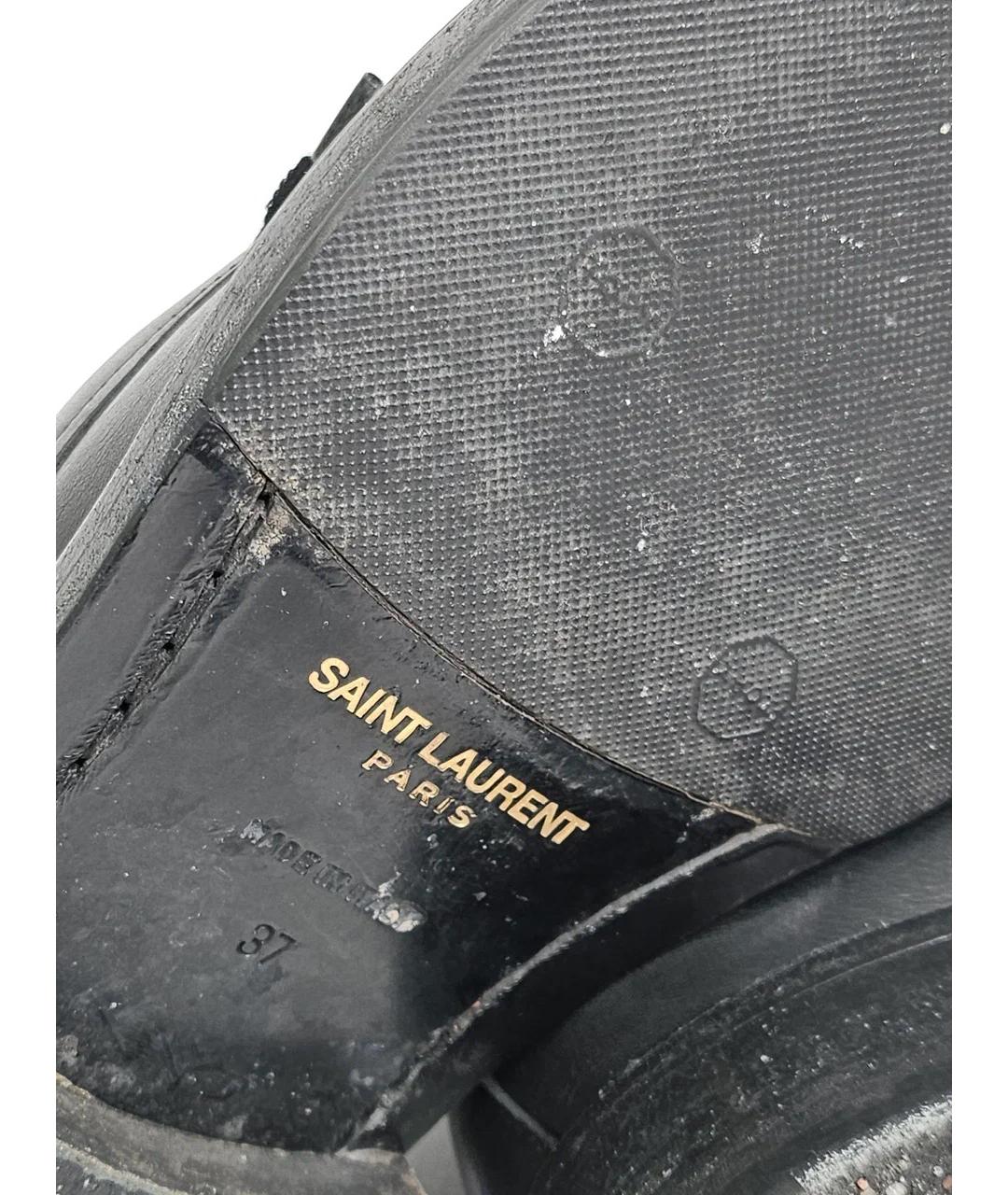 SAINT LAURENT Черные кожаные ботинки, фото 7