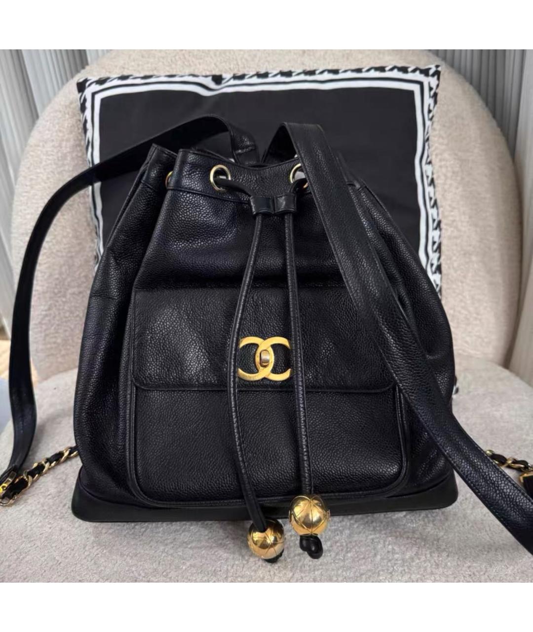 CHANEL Черный кожаный рюкзак, фото 9