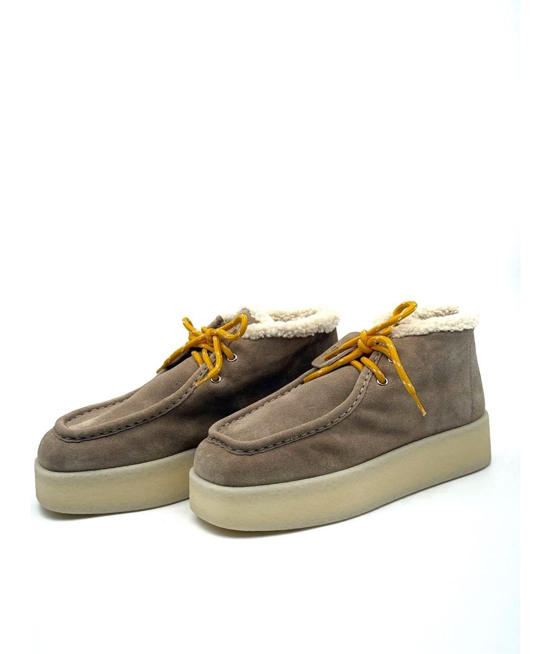 MIU MIU Бежевые замшевые ботинки, фото 6