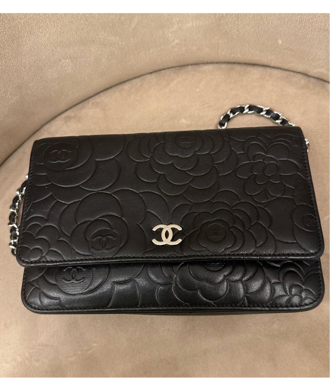 CHANEL Черная кожаная сумка через плечо, фото 5
