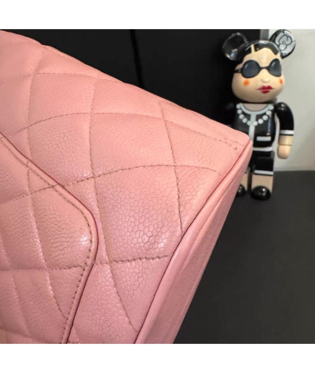 CHANEL Розовая кожаная сумка тоут, фото 4