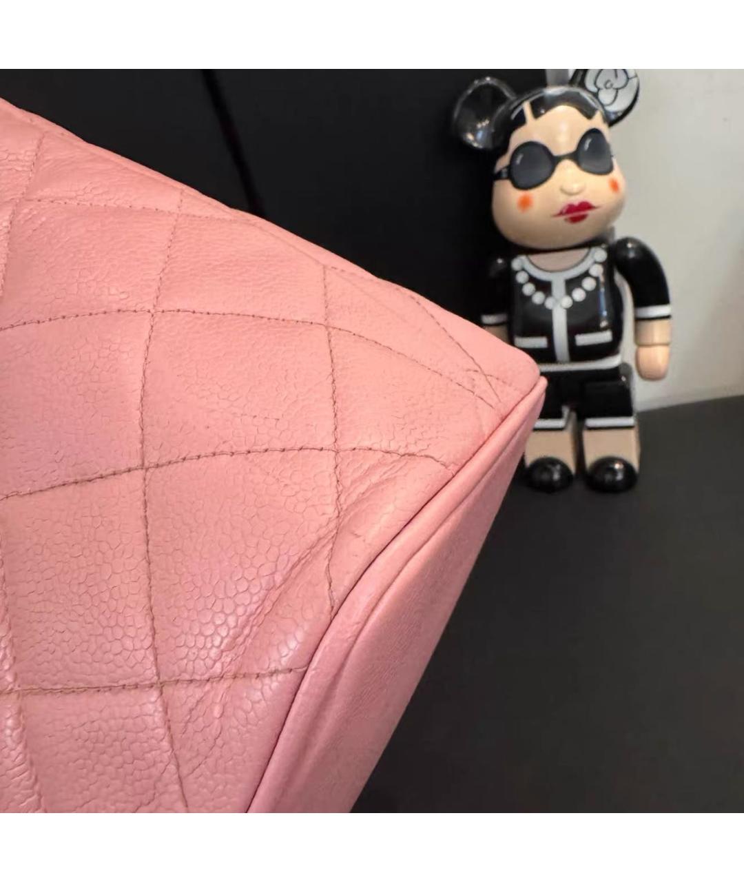 CHANEL Розовая кожаная сумка тоут, фото 5