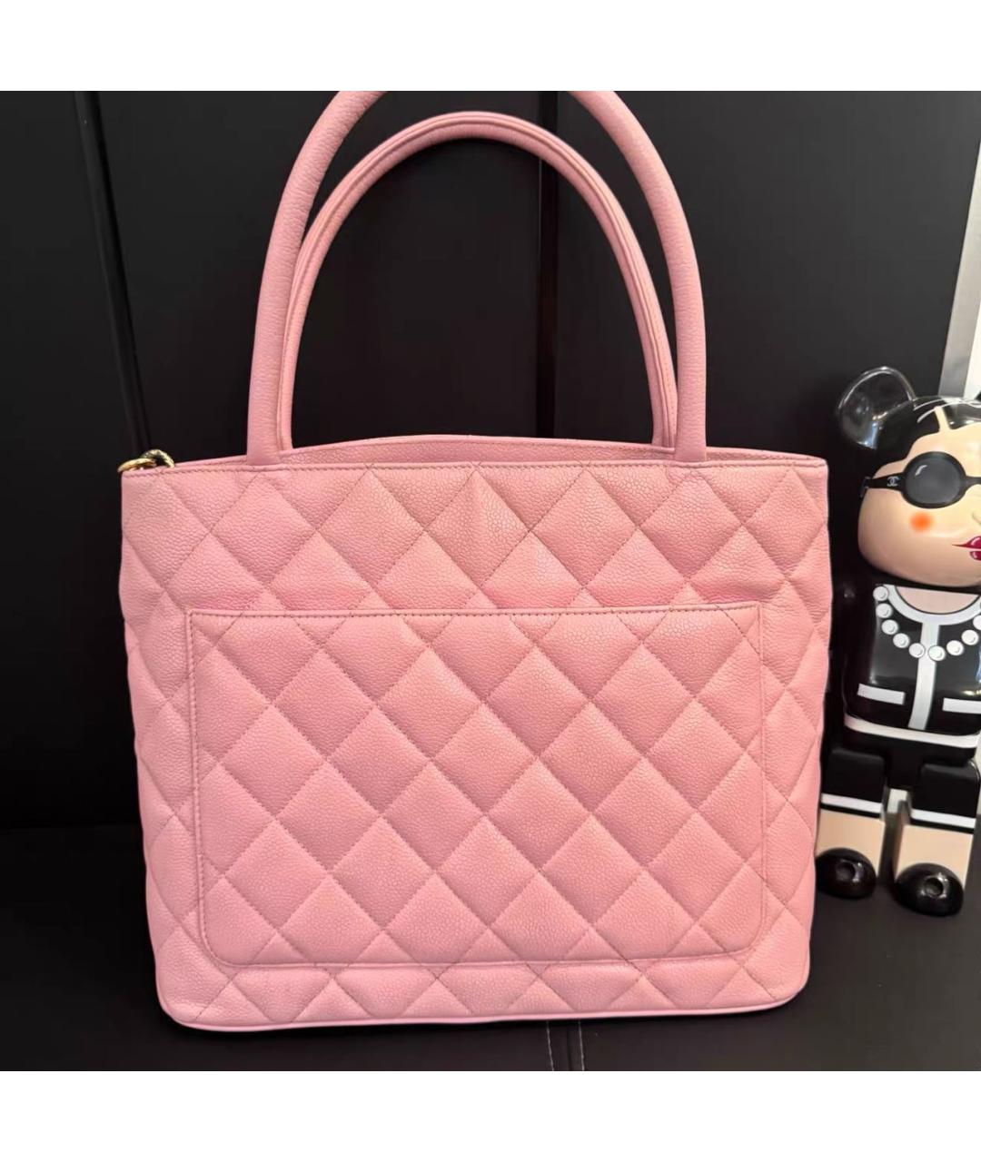 CHANEL Розовая кожаная сумка тоут, фото 2