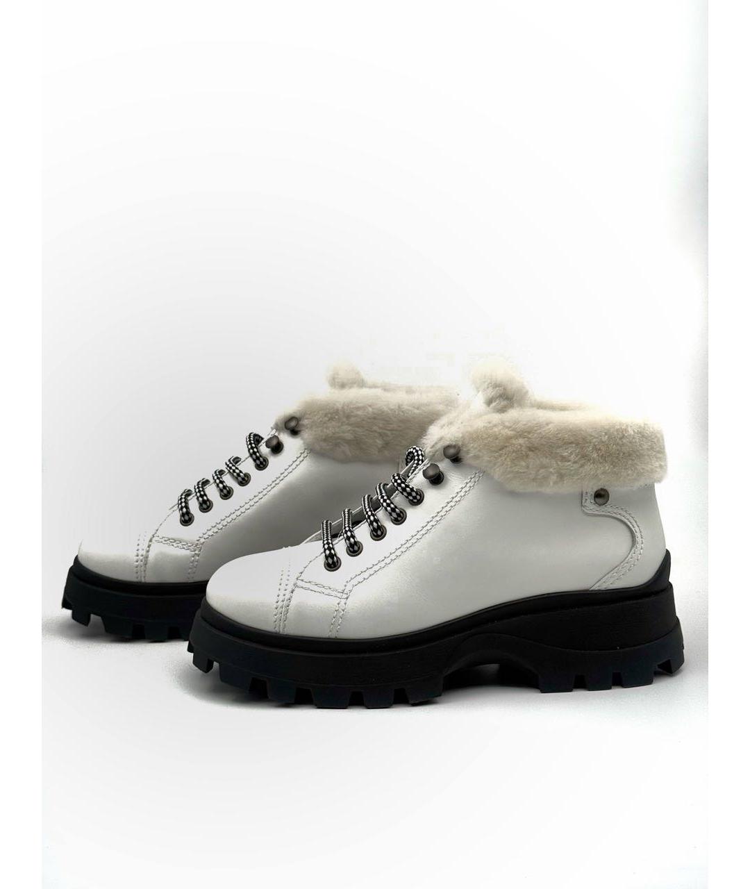 MIU MIU Белые кожаные ботинки, фото 6