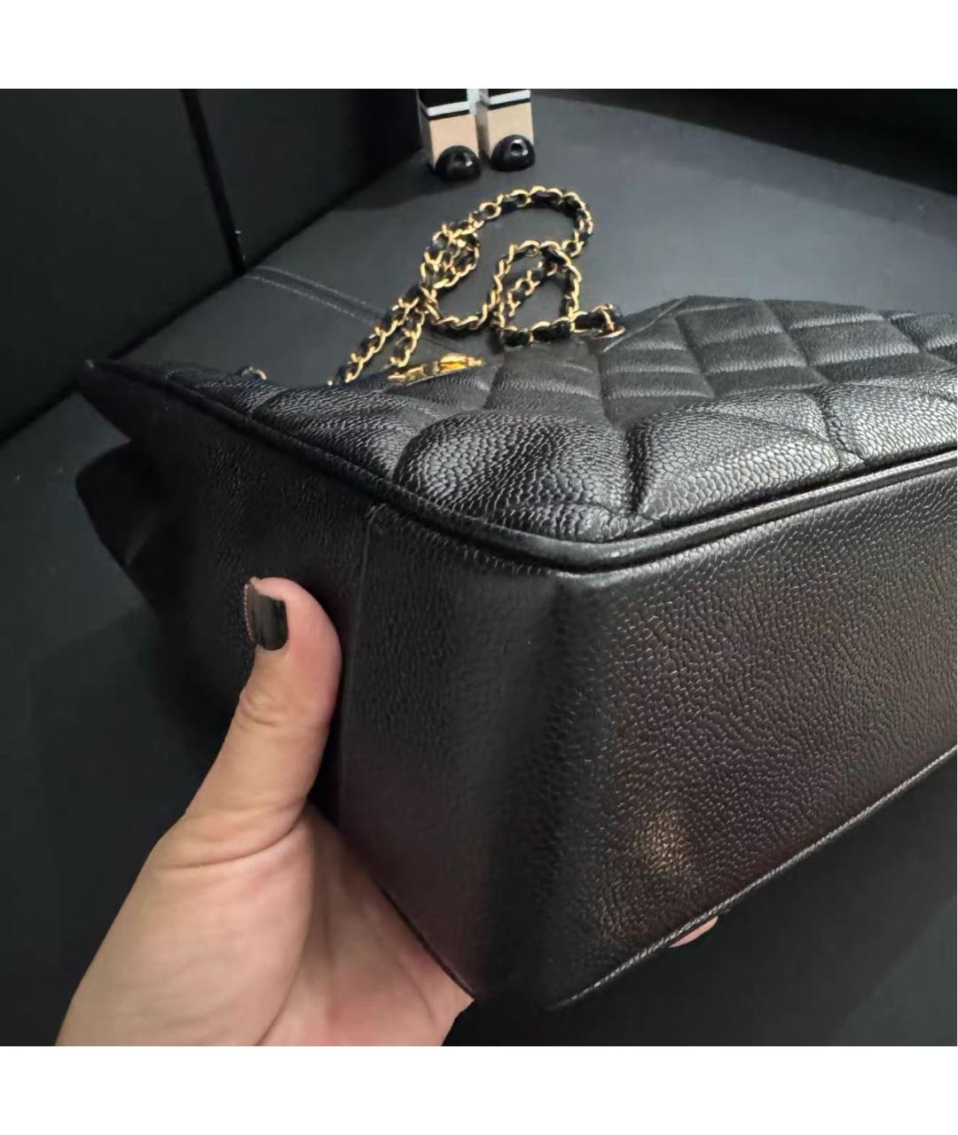 CHANEL Черная кожаная сумка тоут, фото 3