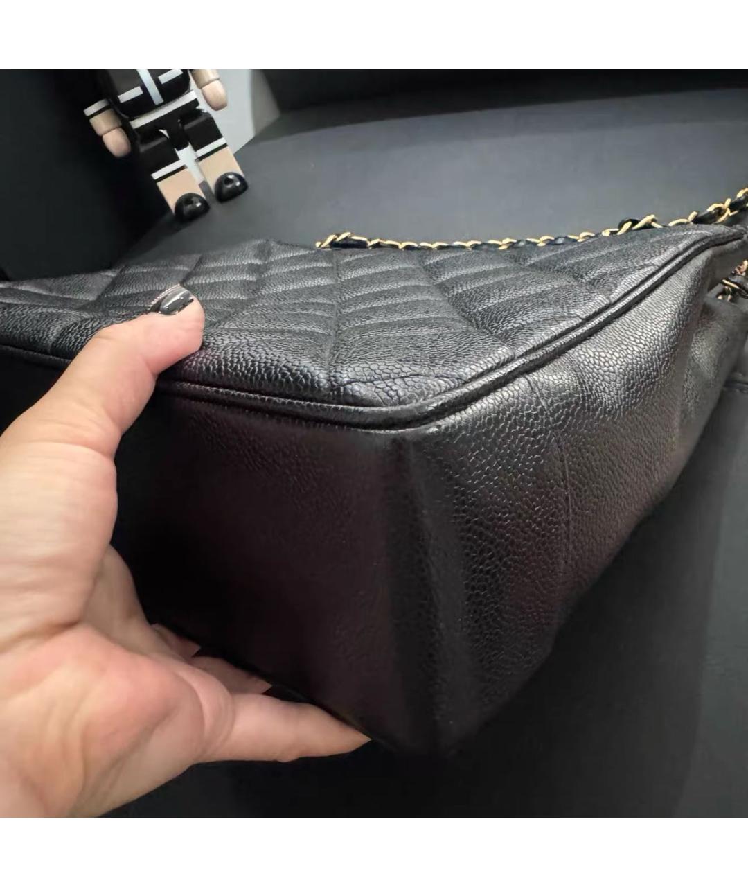 CHANEL Черная кожаная сумка тоут, фото 5