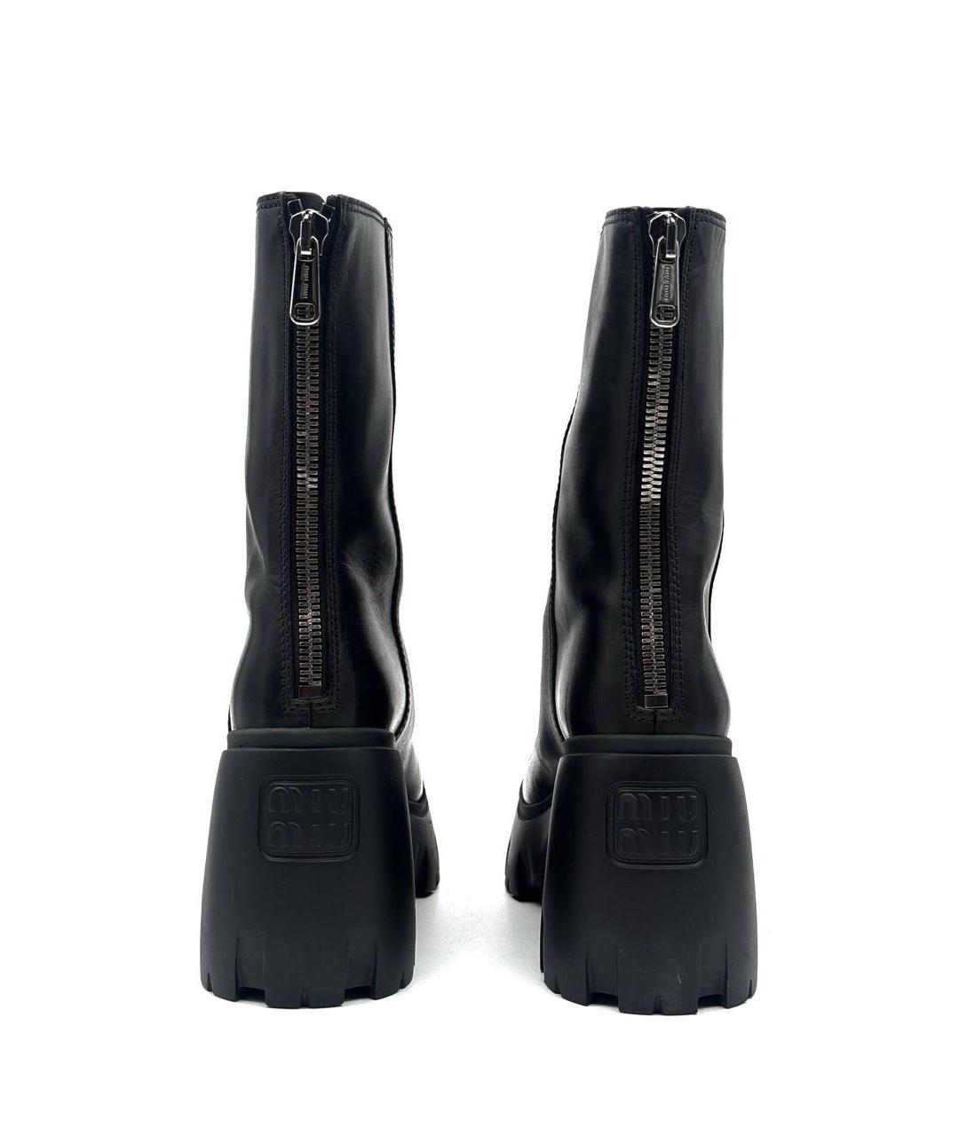 MIU MIU Черные кожаные ботильоны, фото 3
