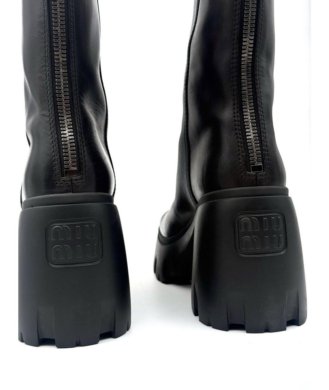 MIU MIU Черные кожаные ботильоны, фото 4