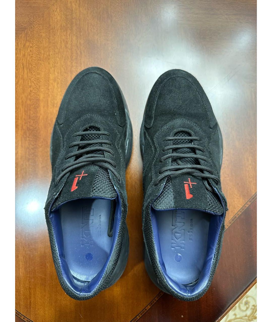 KITON Черные замшевые низкие кроссовки / кеды, фото 4