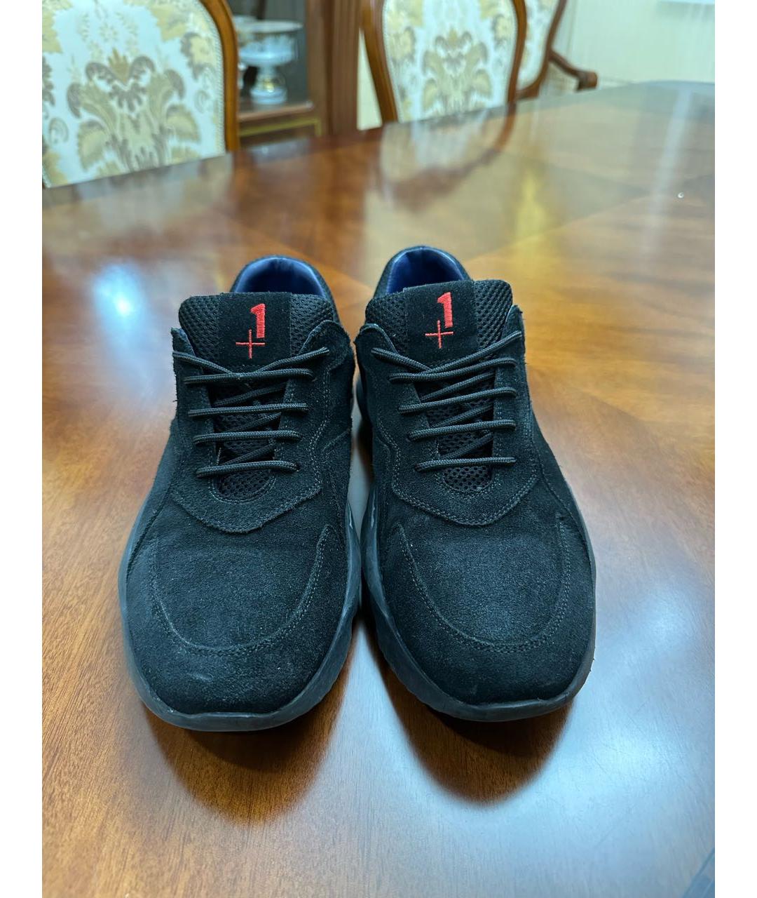 KITON Черные замшевые низкие кроссовки / кеды, фото 3