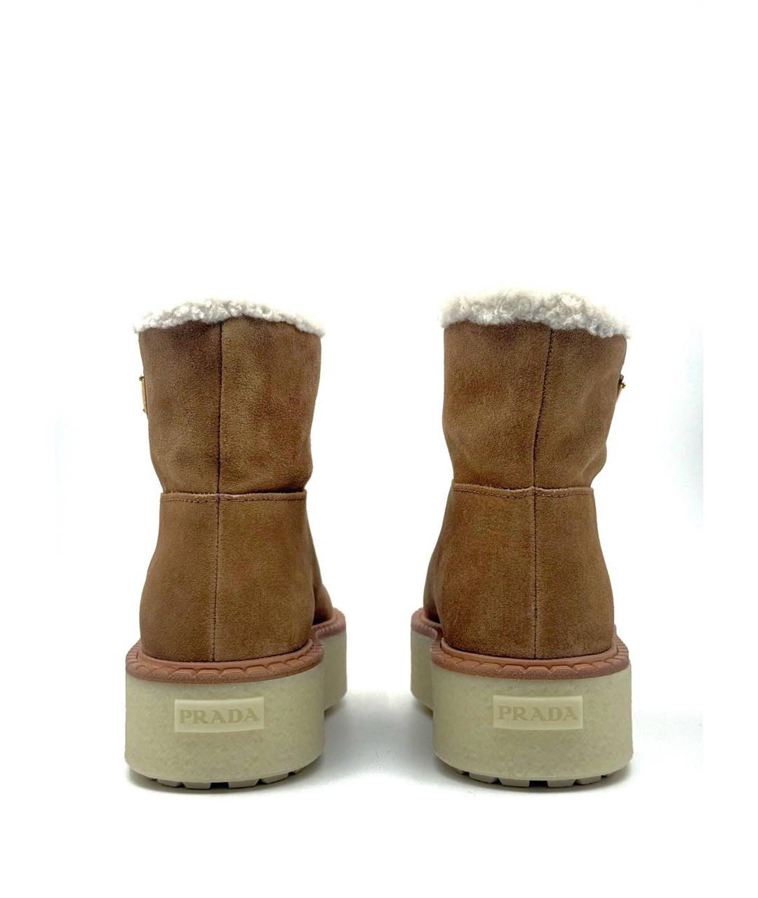 PRADA Коричневые замшевые полусапоги, фото 3