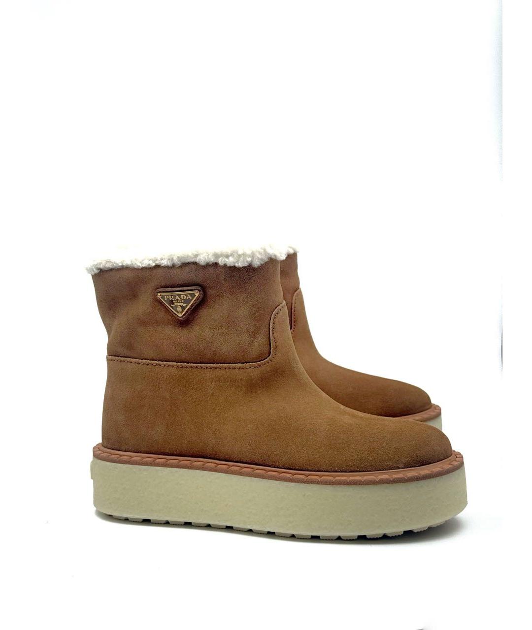 PRADA Коричневые замшевые полусапоги, фото 5