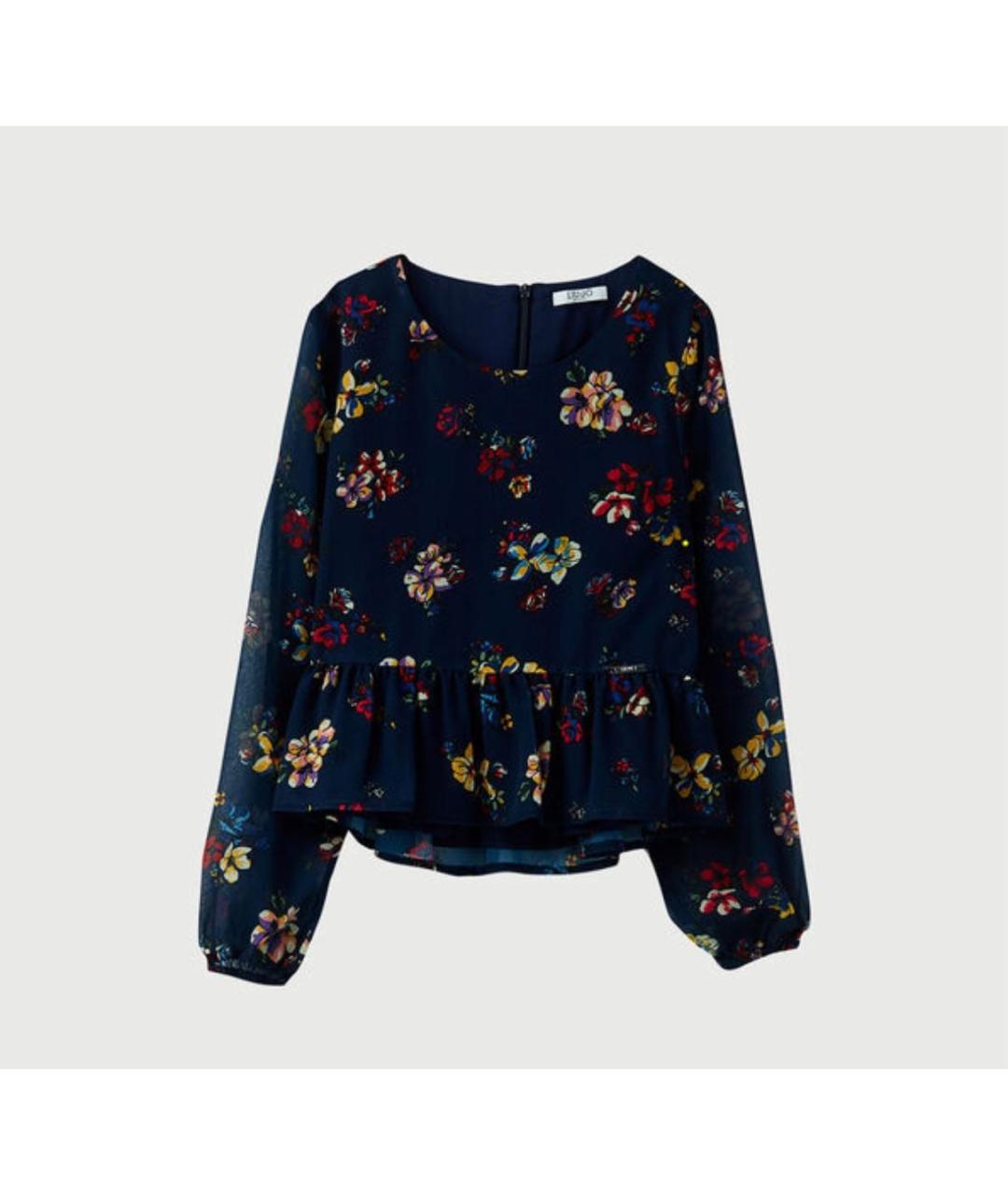 LIU JO Темно-синяя полиэстеровая рубашка/блузка, фото 9