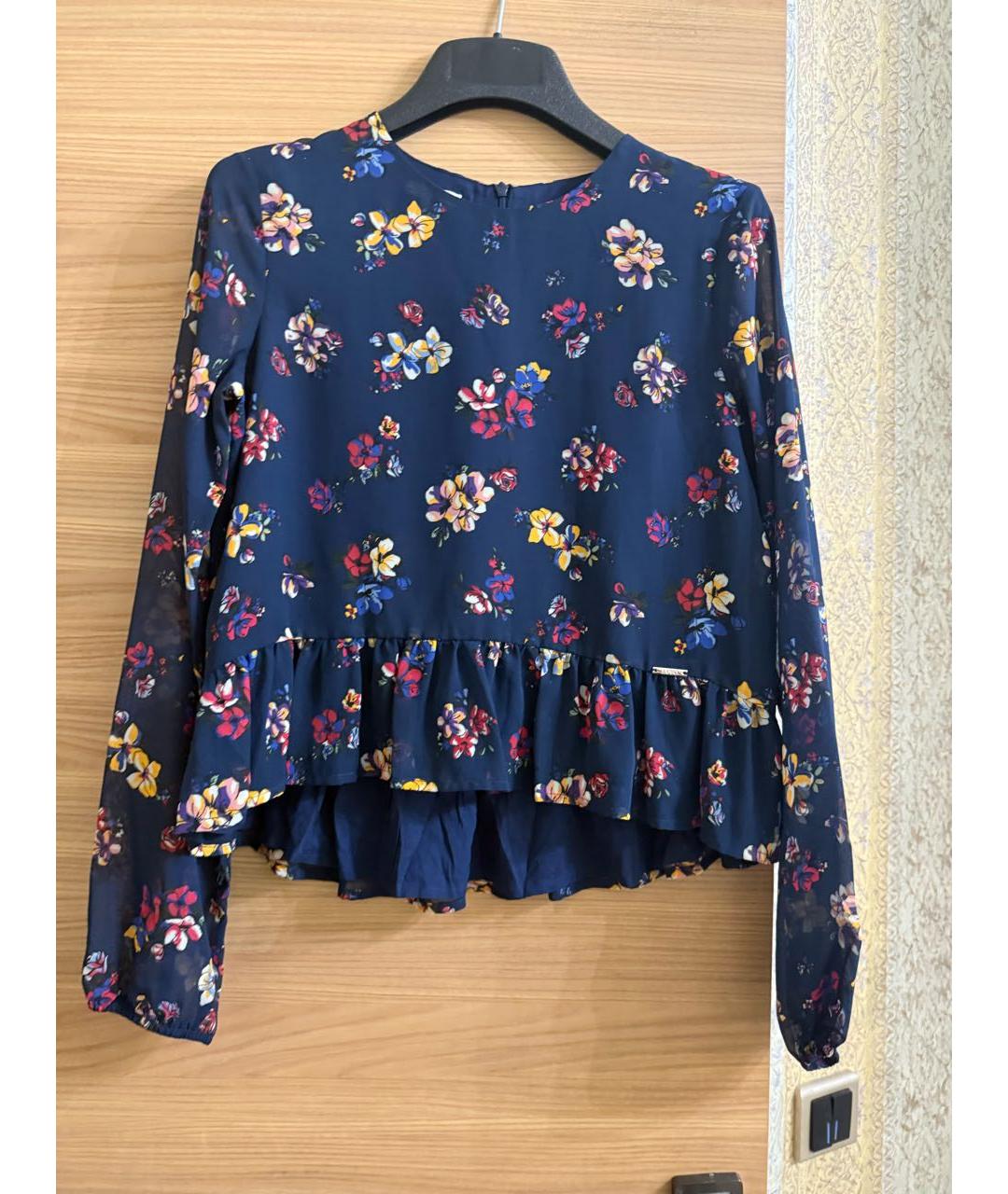 LIU JO Темно-синяя полиэстеровая рубашка/блузка, фото 8
