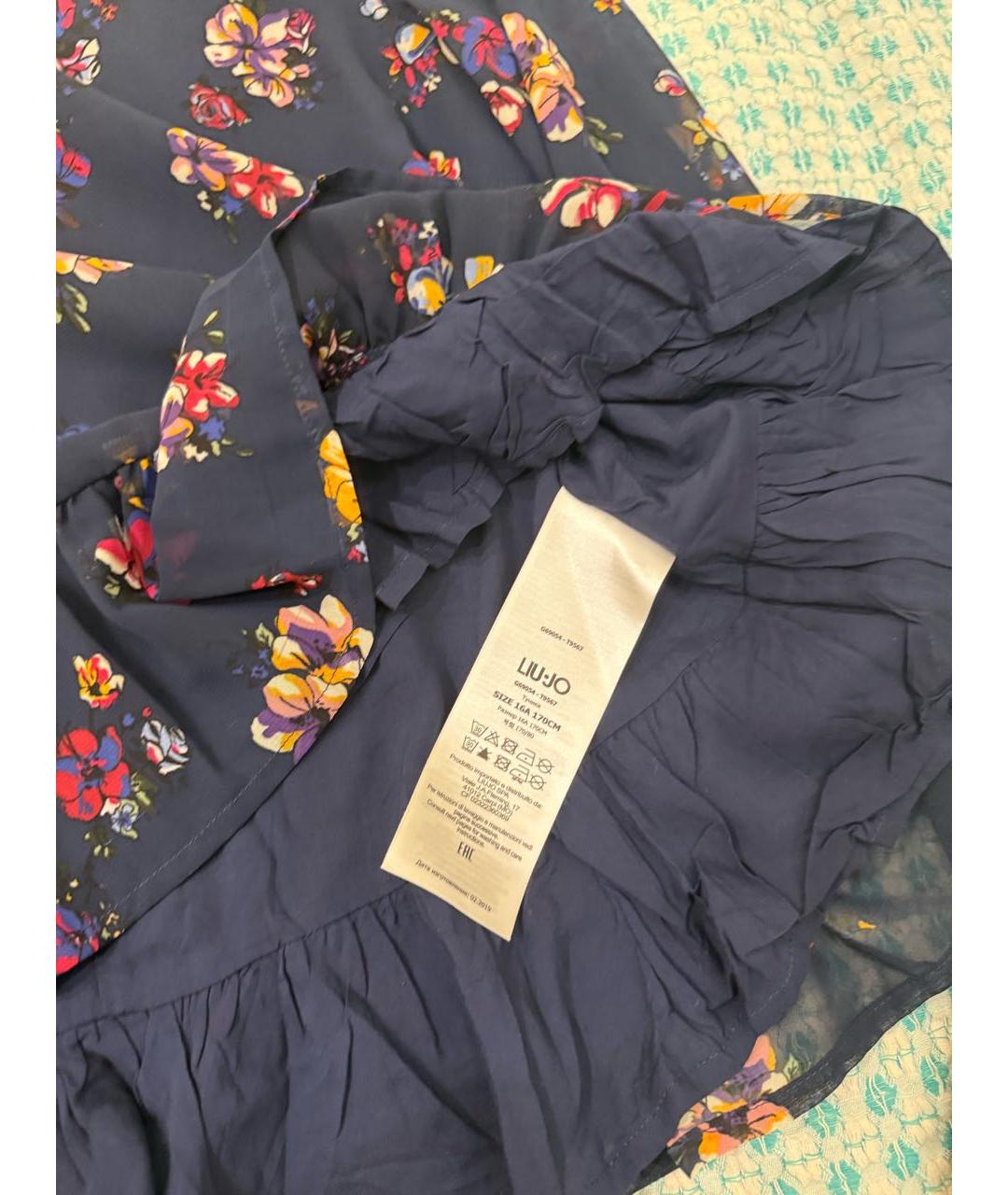 LIU JO Темно-синяя полиэстеровая рубашка/блузка, фото 3