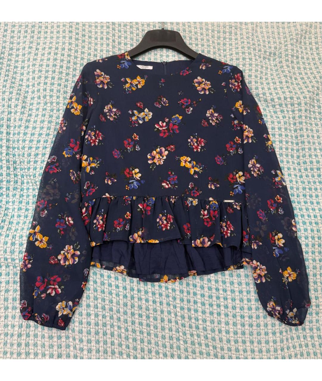 LIU JO Темно-синяя полиэстеровая рубашка/блузка, фото 2