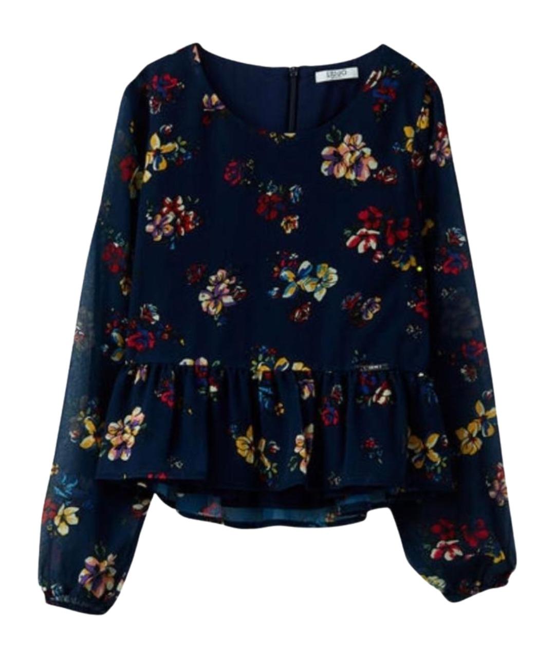 LIU JO Темно-синяя полиэстеровая рубашка/блузка, фото 1