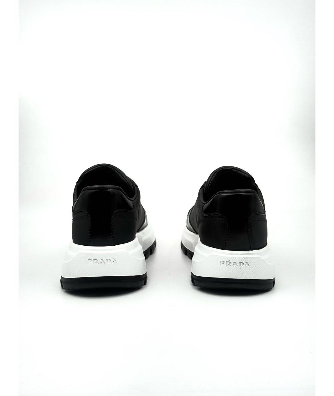 PRADA Черные кожаные кроссовки, фото 3