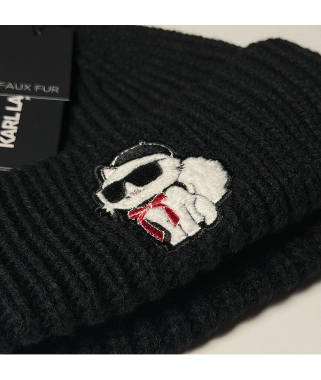KARL LAGERFELD Черная шерстяная шапка, фото 3