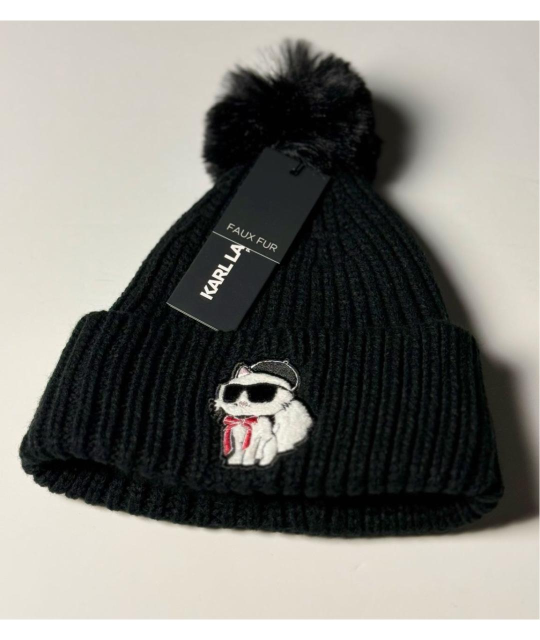 KARL LAGERFELD Черная шерстяная шапка, фото 7