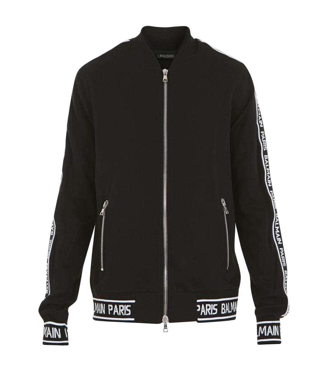 BALMAIN Черный хлопковый кардиган, фото 1