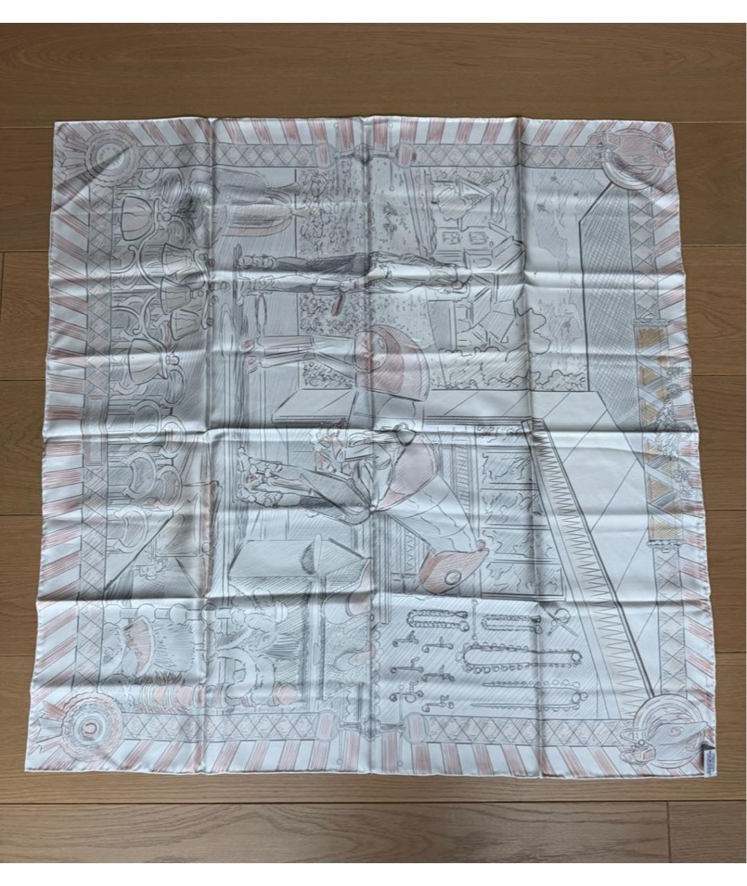 HERMES Мульти шелковый платок, фото 4