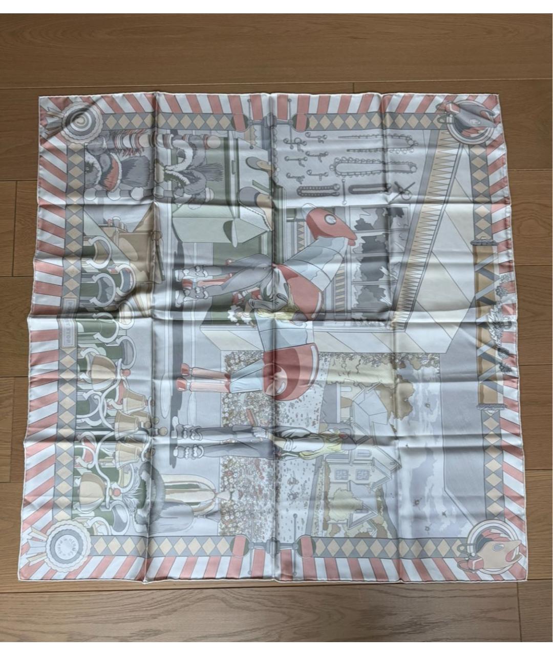 HERMES Мульти шелковый платок, фото 5