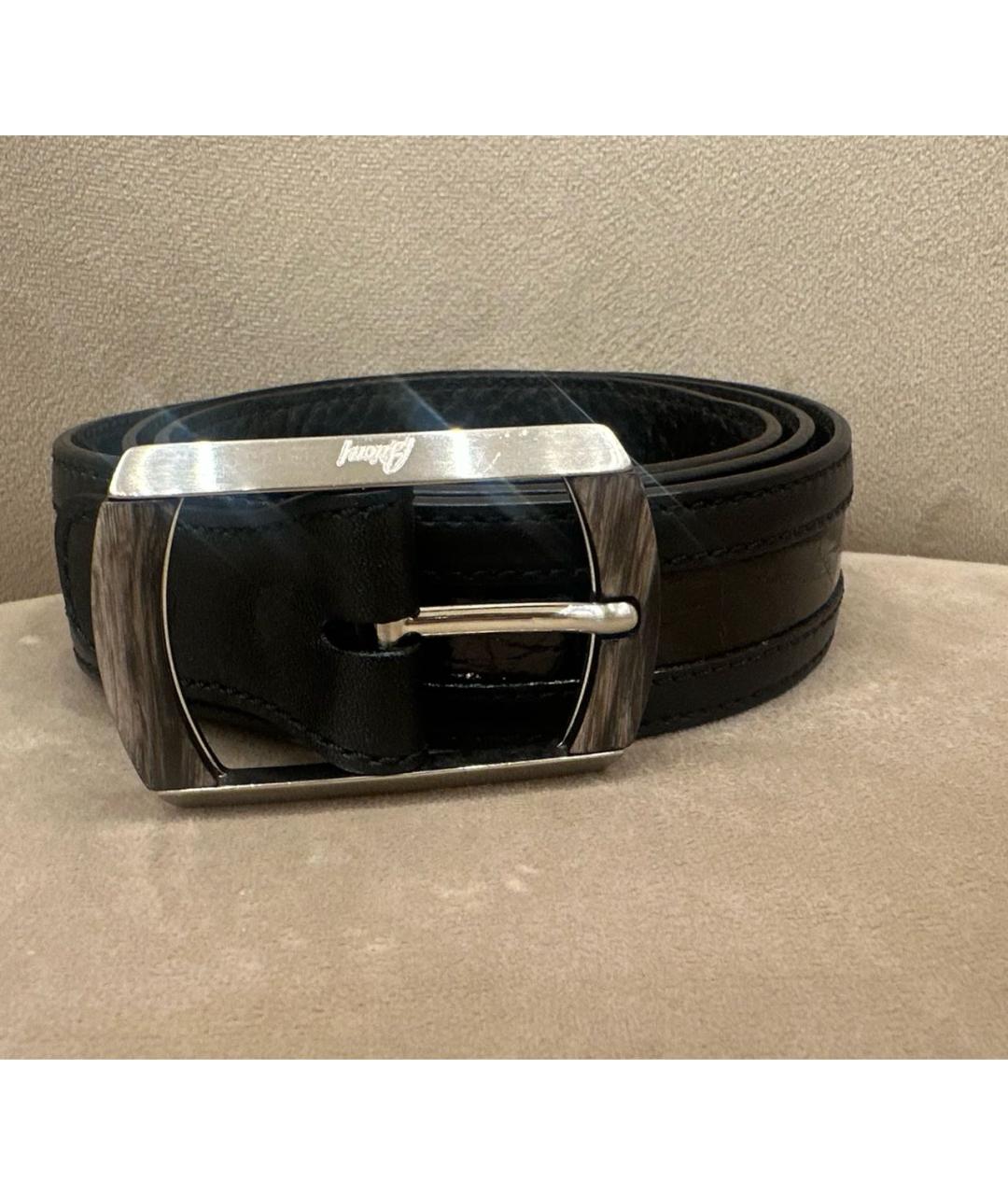BRIONI Черный ремень из экзотической кожи, фото 5