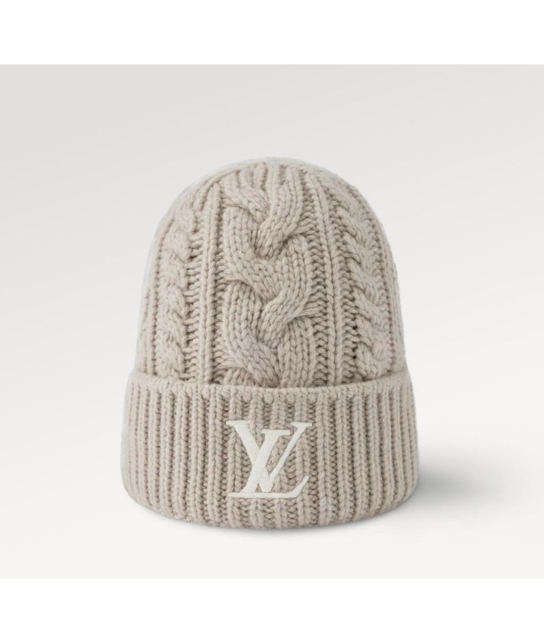 LOUIS VUITTON Бежевая шерстяная шапка, фото 9