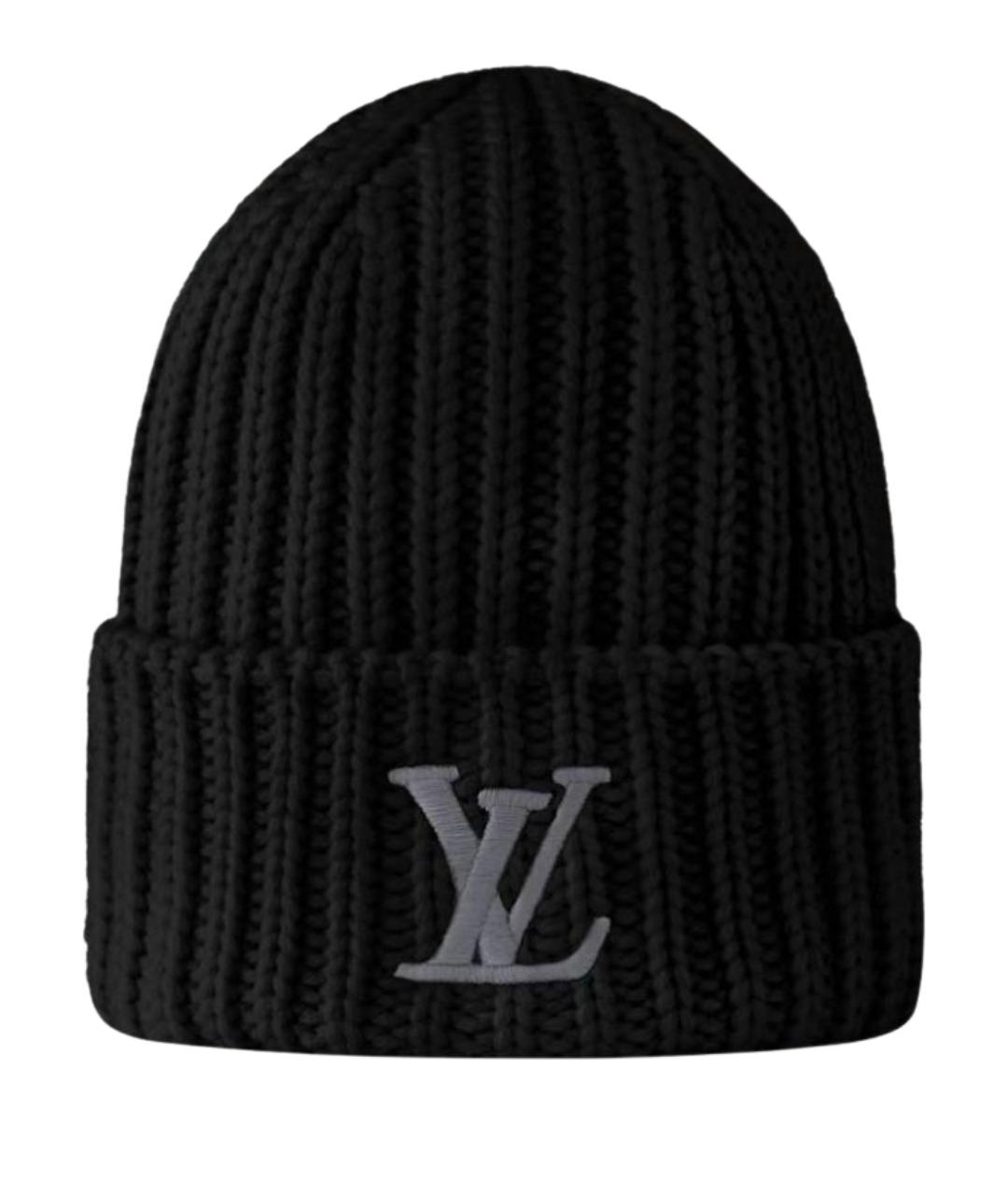 LOUIS VUITTON Черная шерстяная шапка, фото 1