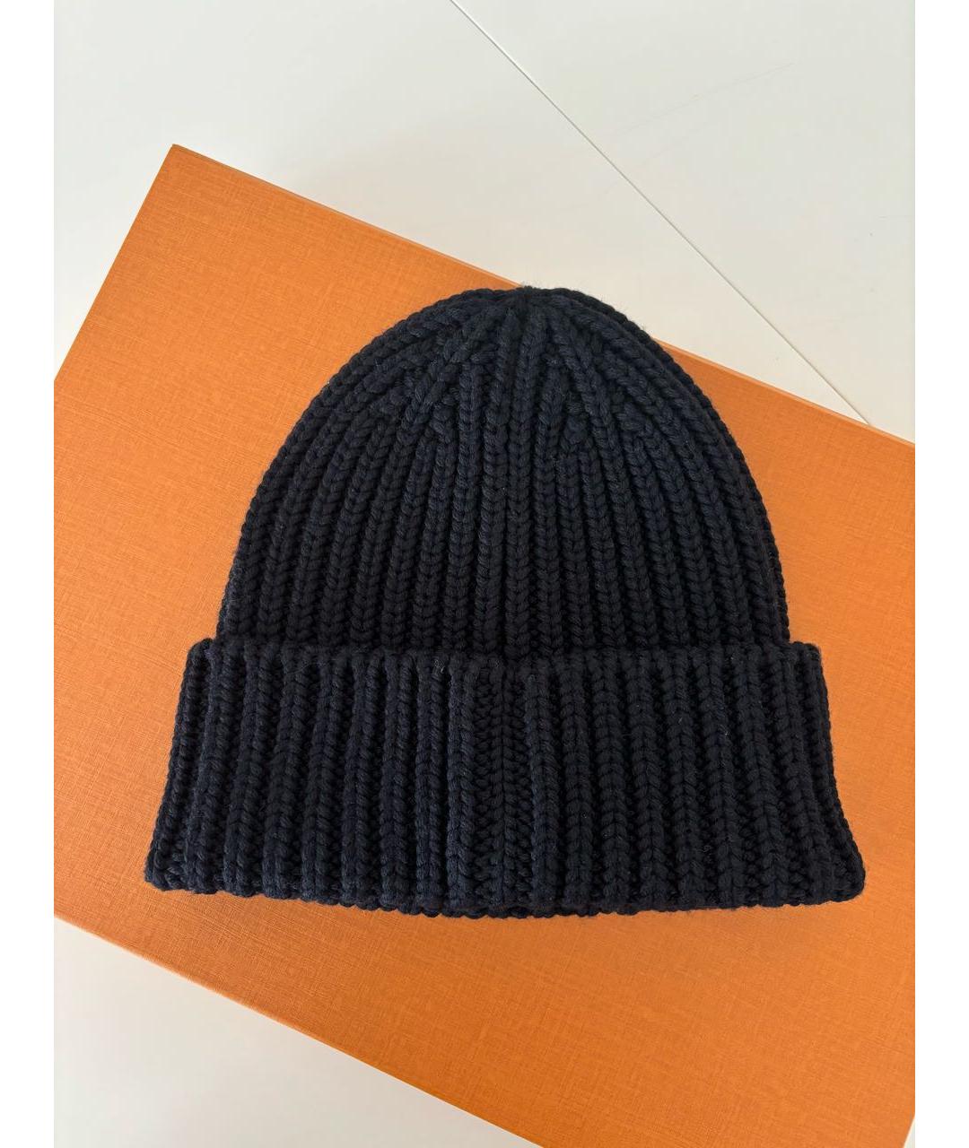 LOUIS VUITTON Черная шерстяная шапка, фото 3