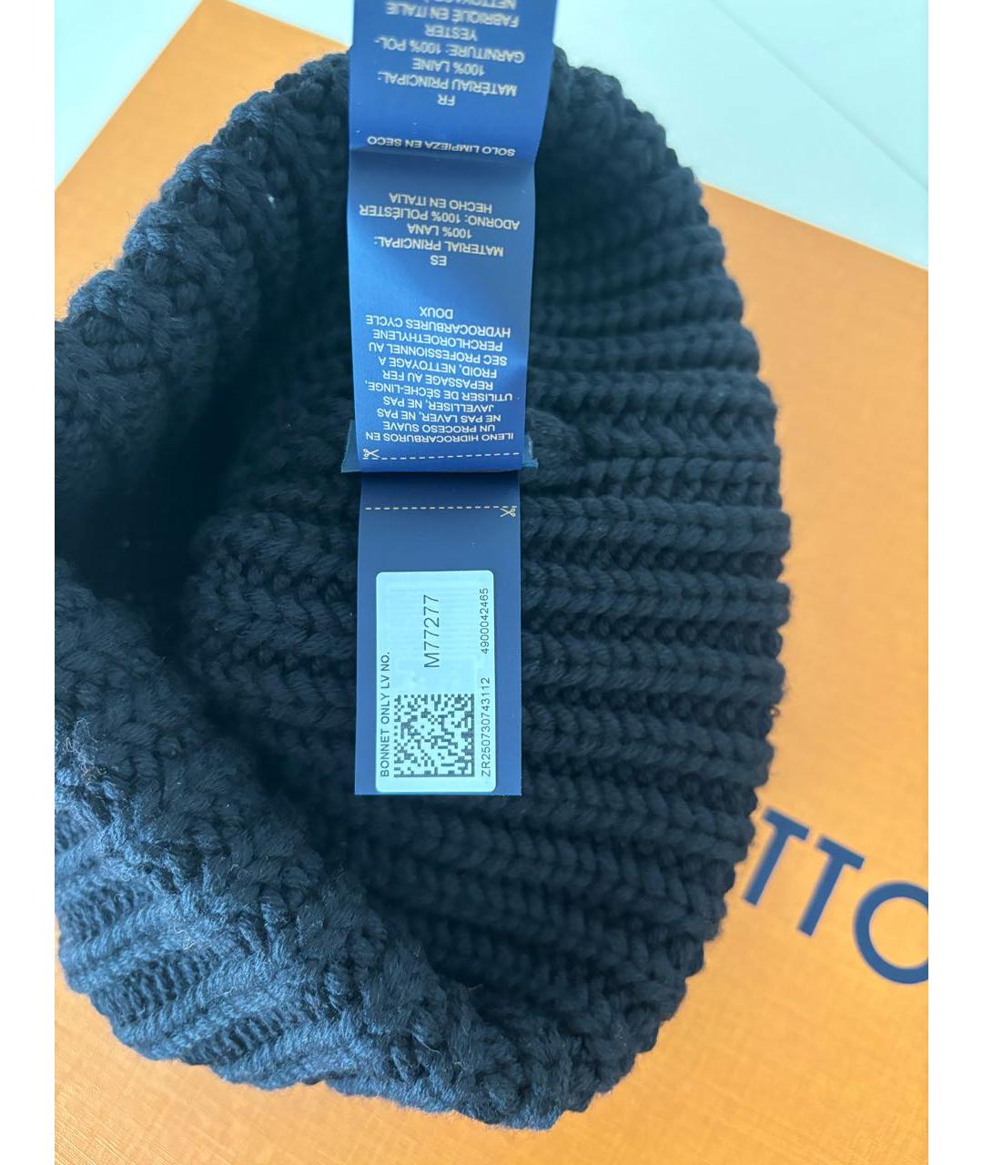 LOUIS VUITTON Черная шерстяная шапка, фото 7