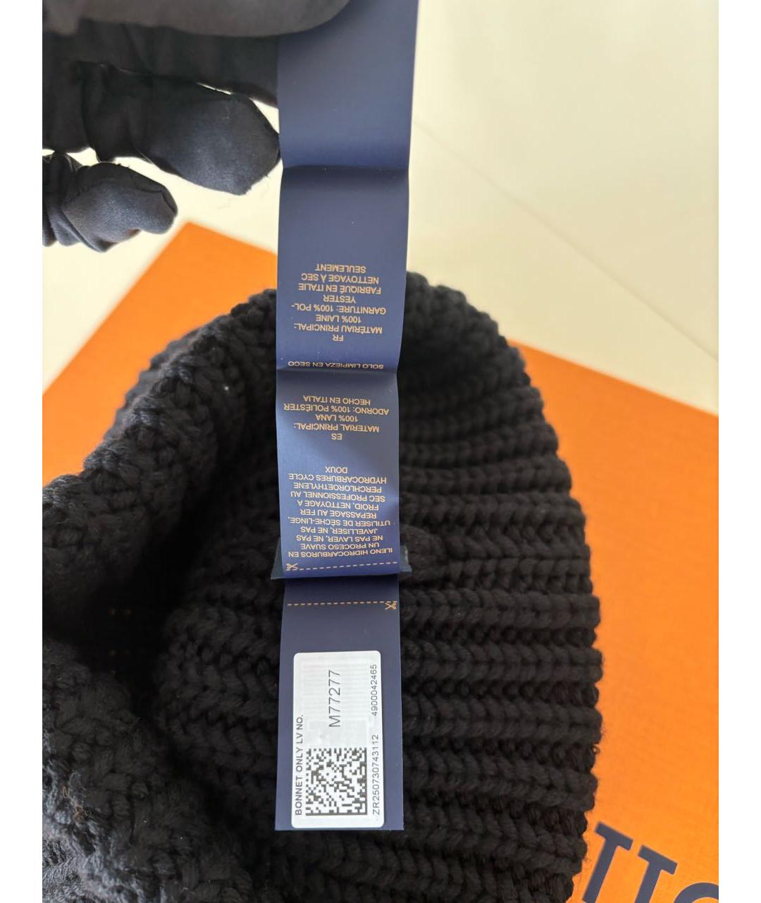 LOUIS VUITTON Черная шерстяная шапка, фото 6