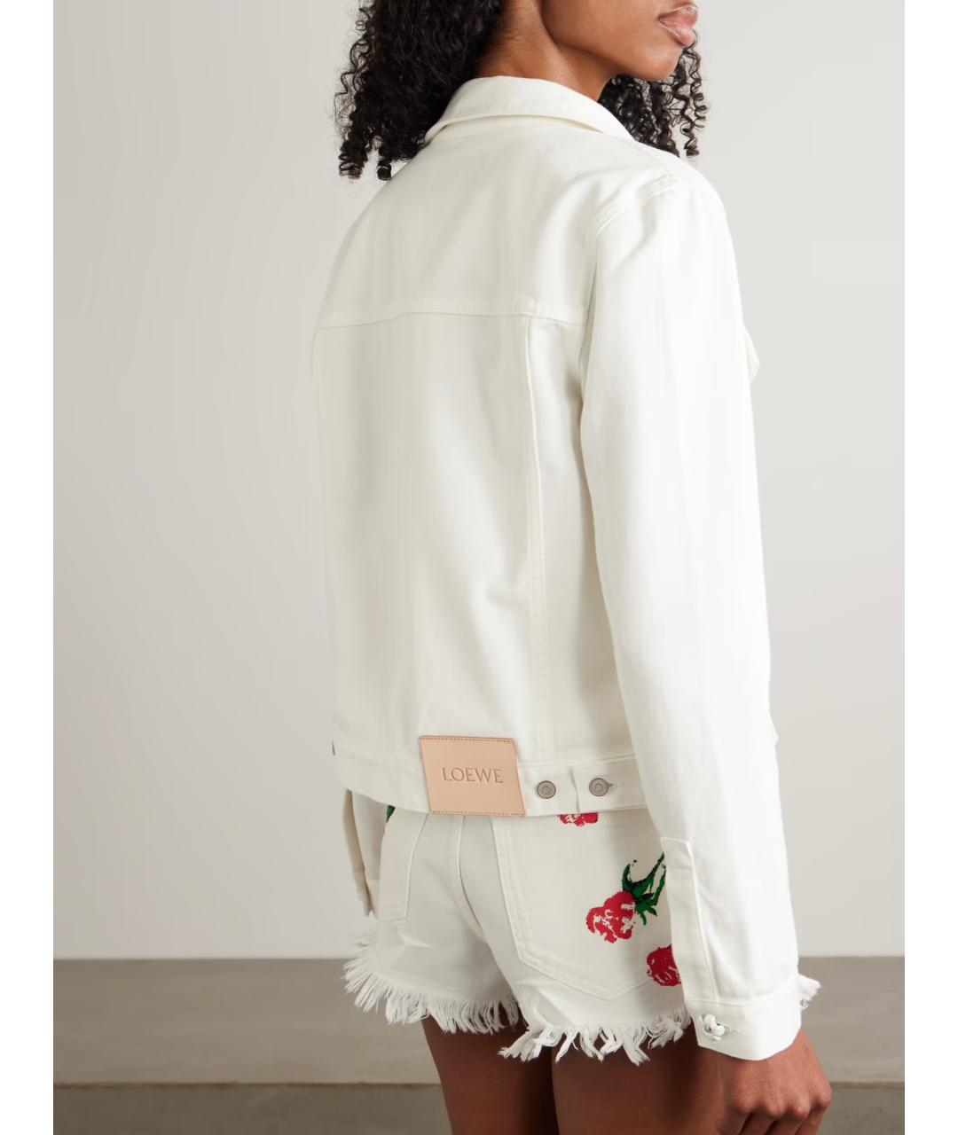 LOEWE Белая хлопковая куртка, фото 4