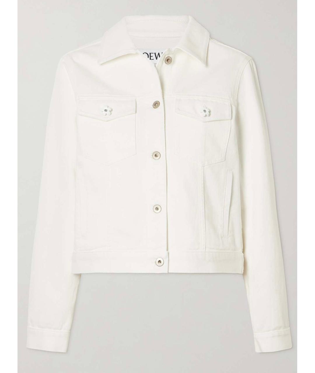 LOEWE Белая хлопковая куртка, фото 9