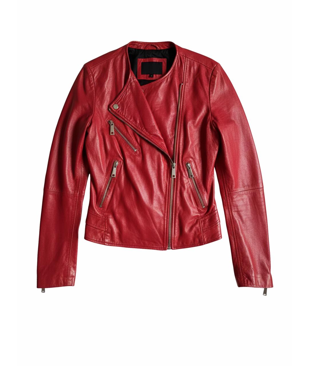 PINKO Красная кожаная куртка, фото 1
