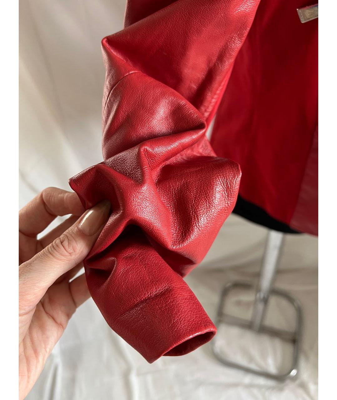 PINKO Красная кожаная куртка, фото 6