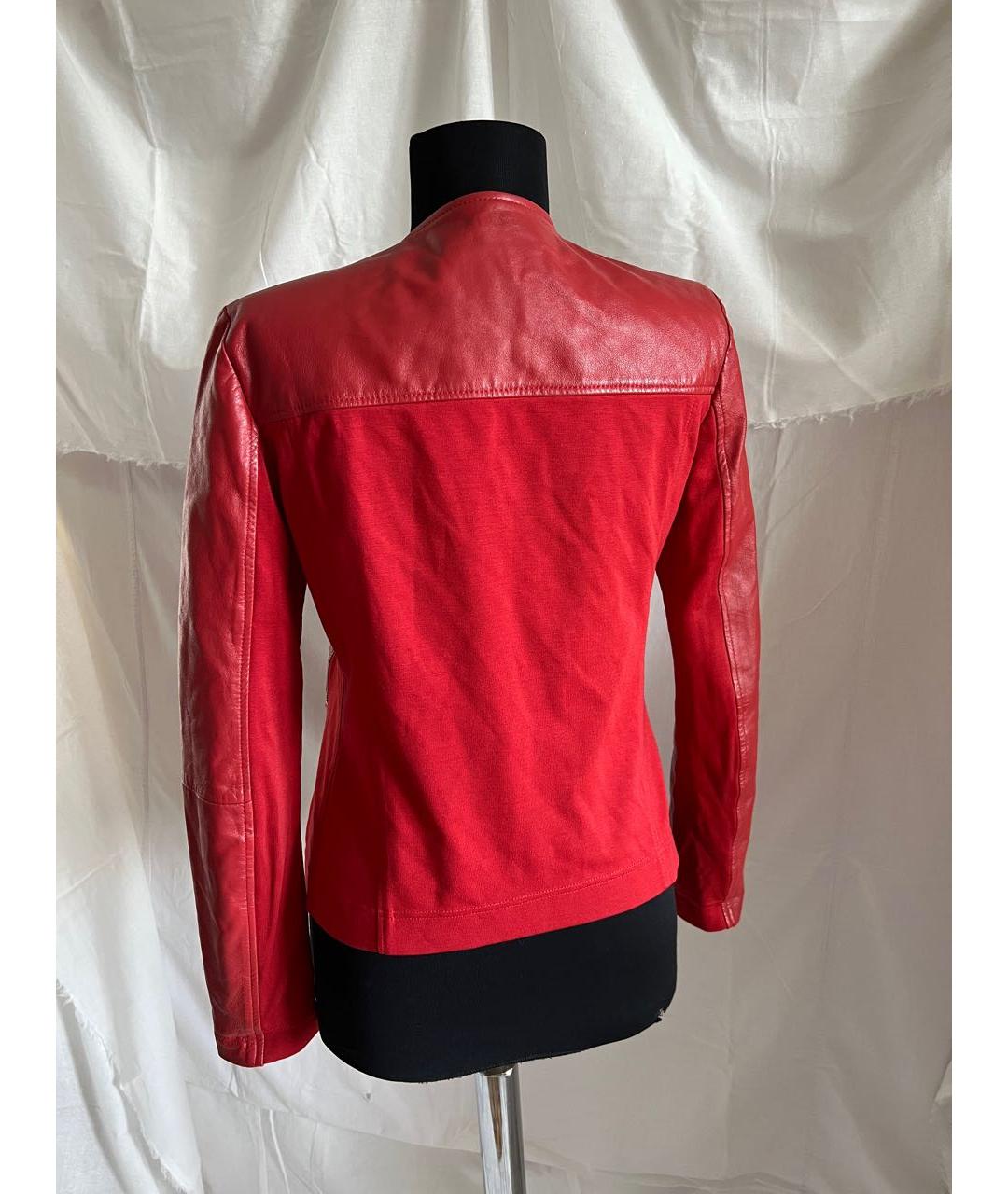 PINKO Красная кожаная куртка, фото 2